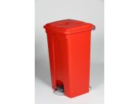 90L Mobile Pedal Waste Bin Red