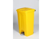 90L Mobile Pedal Waste Bin In Yellow