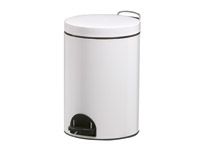 14L Pedal Waste Bin In White