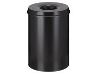 15L Fireproof Waste Paper Bin In Black