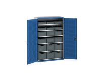 Bott Cubio Bin Cupboard with Louvre Doors, 6 Shelves and 18 piece Eurobox Kit