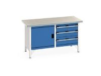 Bott Cubio Storage Bench with Cupboard, Drawers and Lino Worktop