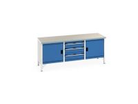 Bott Cubio Storage Bench with 2 Cupboards, 6 Drawers and Lino Worktop