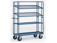 Fetra Adjustable Shelf Trolley 1830x620, 4 mesh shelves