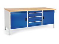 Bott Cubio Storage Bench with 2 Cupboards, 6 Drawers and Multiplex Worktop