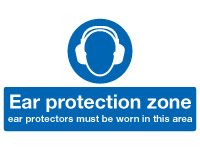 Ear Protection Zone Mandatory Safety Signs - 300 x 500mm