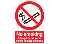 No Smoking in these premises Safety Signs - 210 x 148mm