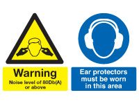 Noise Level Above 80db Safety Signs - 300 x 500mm