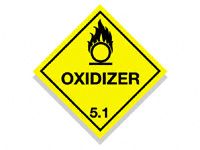 Oxidizer Hazard Warning Diamond Signs