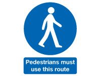 Pedestrians Route Safety Signs - 400 x 300mm