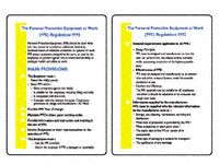 Pocket guide: Personal Protective Equipment regs