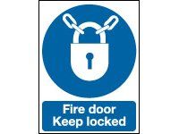 Rigid Fire Door Keep Locked Safety Sign