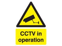 Rigid plastic sign 400x300 CCTV in operation