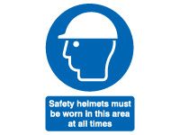 Safety Helmets Mandatory Safety Signs - 600 x 450mm