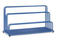 Sheet material stand with supports, steel platform