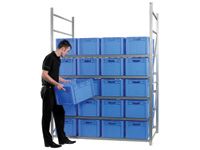 Shelving Bay 3 boxes wide x 4 levels  c/w 24 bins