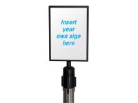 Sign holder for belt barrier post