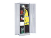 Slimline steel cupboard, divider + 5 half shelves