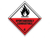 Spontaneously Combustible Hazard Diamond Signs