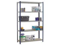 Standard Duty Just Shelving Bays - 1980 x 1200 x 600mm, 5 Shelves