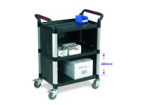 Standard Utility Plastic Trolley 3 Shelf Enclosed