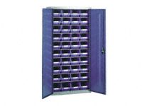 Steel storage cabinet, model 1 with blue bins