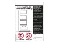 Weight load notice 356x254 for cantilever racking