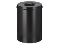 15L Fireproof Waste Paper Bin In Black