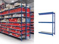 3 Shelf Longspan Extension Bays - 1200mm Wide, Steel Decks