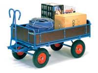 Fetra 4-sided hand Truck 1200x800 In Blue, pneumatic tyres