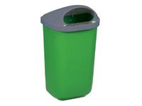50L plastic litter bin, grey lid & green body