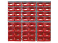 6 louvred panels c/w 48x TC4 red bins