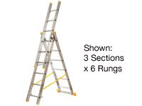 Box section triple ladder - 2.4m