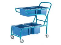 Double Container Trolley, with 4 Blue containers
