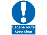 Escape Route Keep Clear Signs - 400 x 300mm