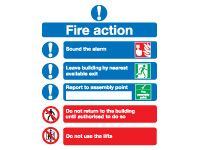 Fire Action Notice Safety Signs - 300 x 250mm
