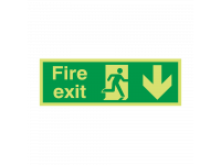 Nite-Glo Fire Exit Down Arrow Signs - 150 x 450mm