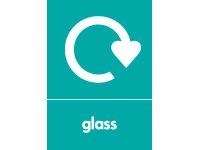 Glass Recycling Bin Signs - Self Adhesive or Rigid