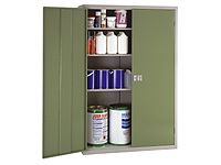 Large volume steel storage cupboard with 3 shelves