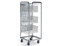 Mobile Container Trolley with 3 mesh baskets