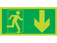 Nite-Glo Fire Exit Down Arrow Signs - 150 x 300mm