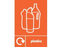 Plastics Recycling Bin Signs - Self Adhesive or Rigid