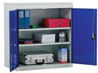 Security steel cupboard with 2 adjustable shelves
