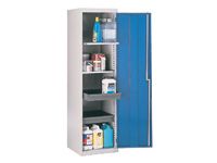 Steel tool cupboard with 2 shelves, 2 drawers