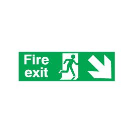 Buy Fire Exit Arrow Down Right Signs now