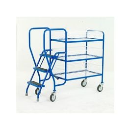 Buy Order Picking Trolley, 3 steel trays, low model now